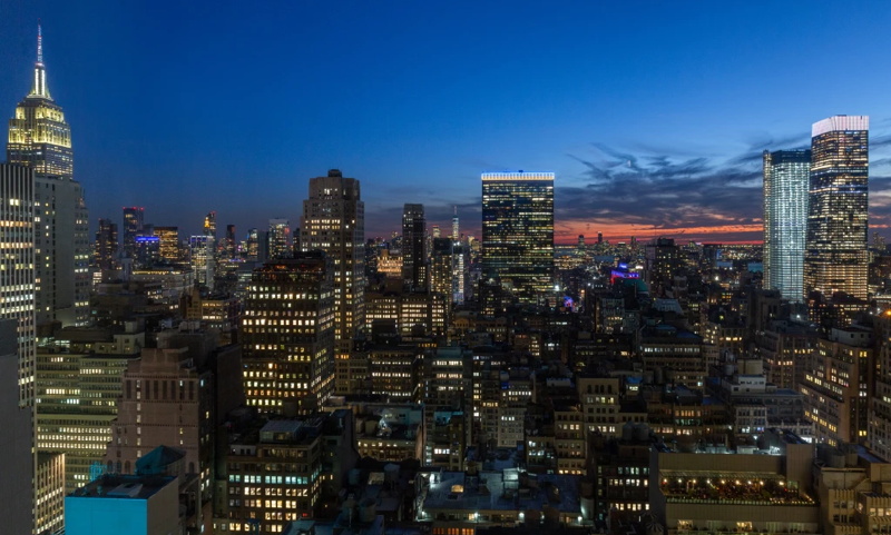 Hilton New York Times Square - Sunset View From Guestroom